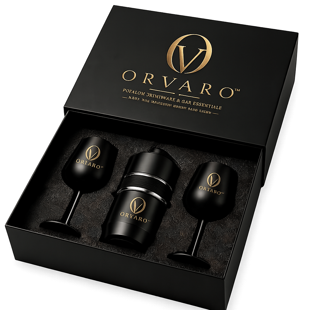 Luxury Wine Chiller Gift Set | Obsidian Black | Orvaro
